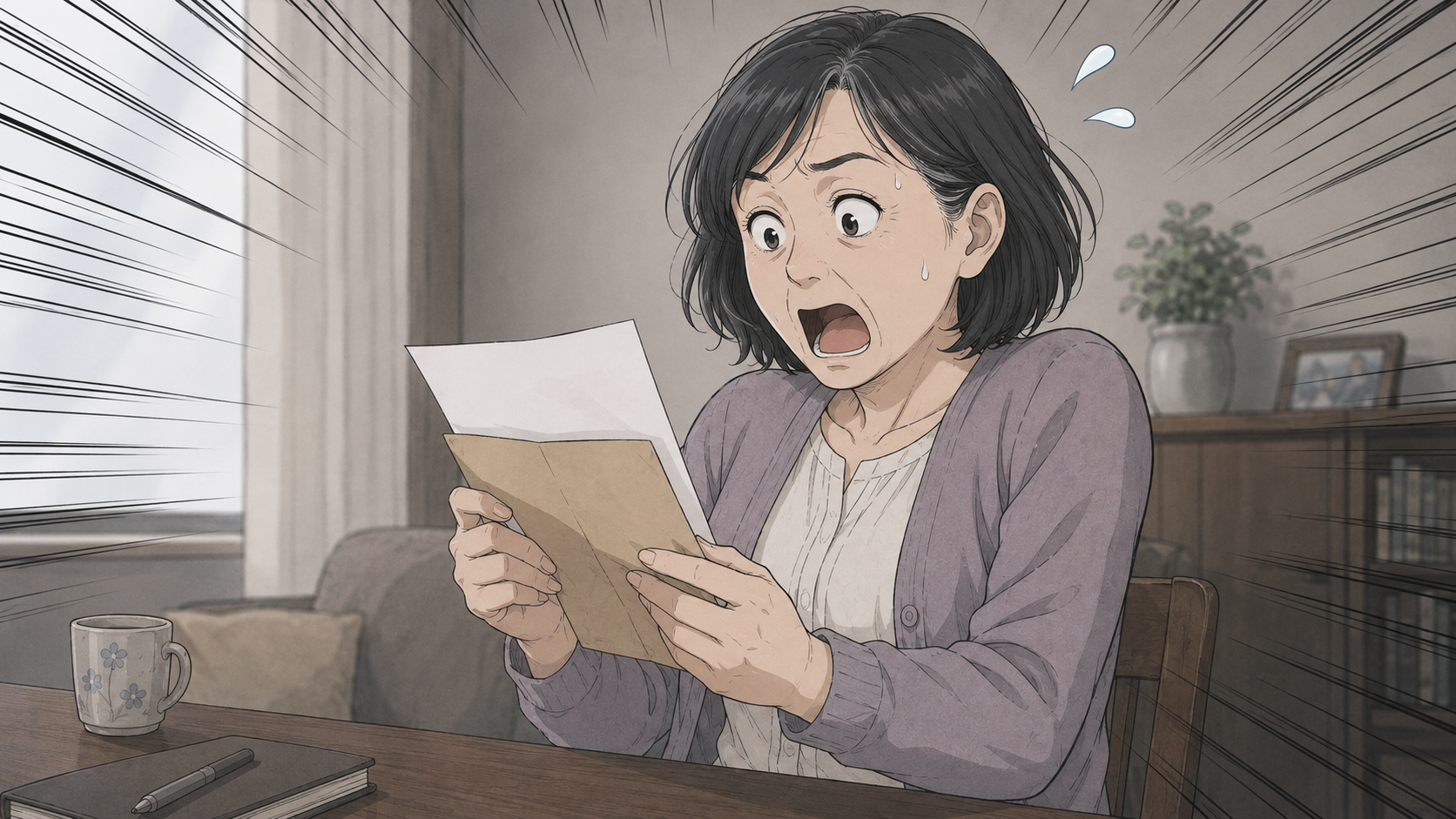 税金の通知書を見て驚く佐藤さん