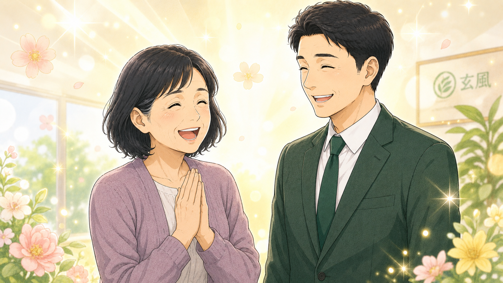 笑顔の佐藤さんと玄風スタッフ